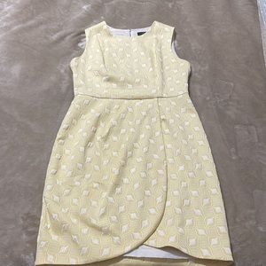 The Limited Sleeveless Textured Tulip Skirt Sheath Dress Yellow Size 12